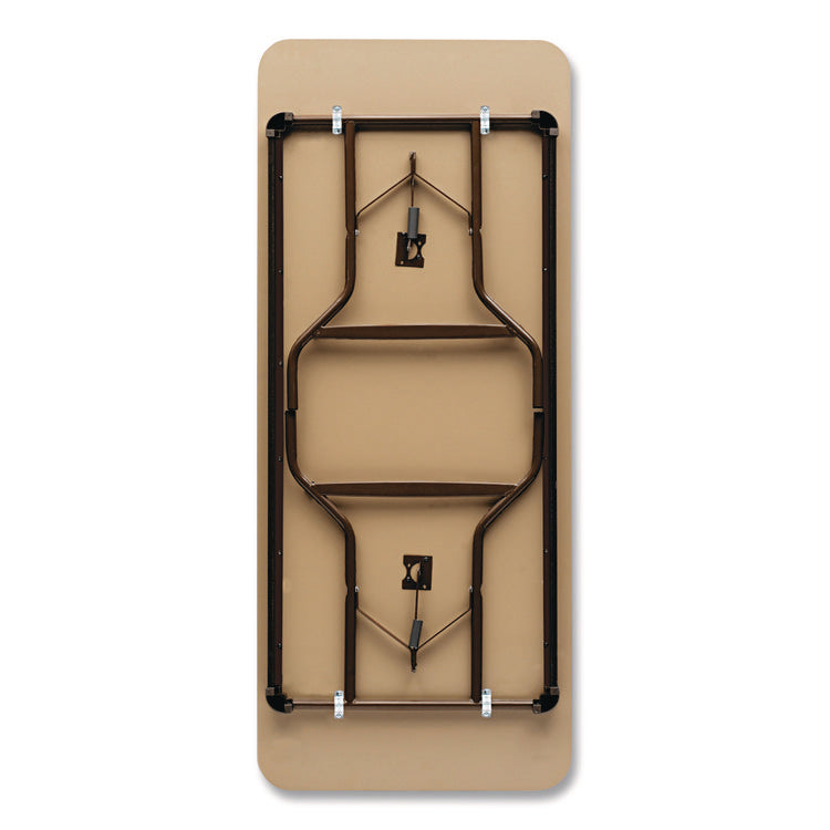 OfficeWorks Classic Wood-Laminate Folding Table, Curved Legs, Rectangular, 60" x 30" x 29", Walnut