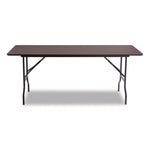 OfficeWorks Classic Wood-Laminate Folding Table, Curved Legs, Rectangular, 72" x 30" x 29", Walnut
