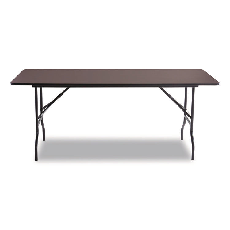 OfficeWorks Classic Wood-Laminate Folding Table, Curved Legs, Rectangular, 72" x 30" x 29", Walnut