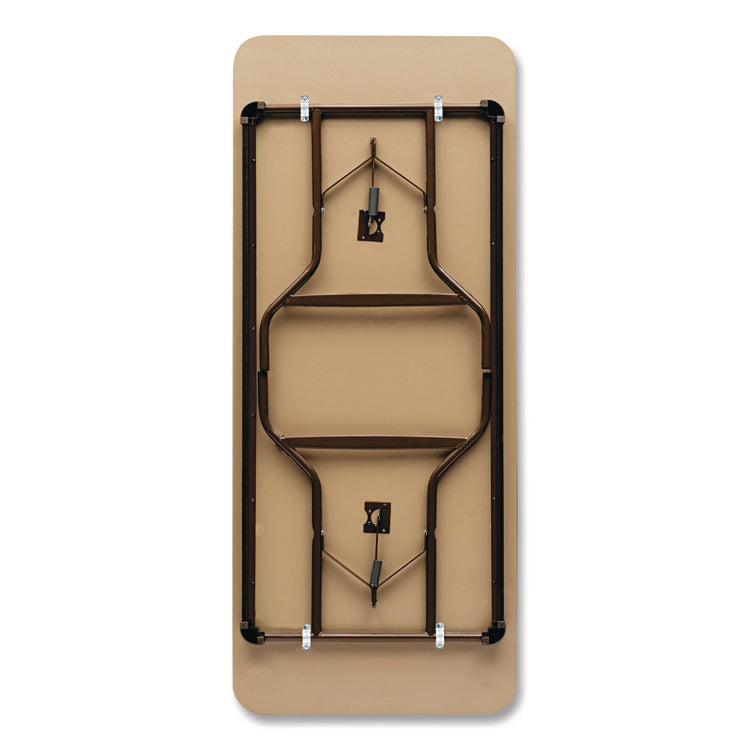 OfficeWorks Classic Wood-Laminate Folding Table, Curved Legs, Rectangular, 72" x 30" x 29", Walnut