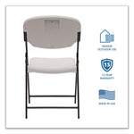 Rough n Ready Commercial Folding Chair, Supports Up to 350 lb, 15.25" Seat Height, Platinum Seat, Platinum Back, Black Base
