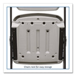 Rough n Ready Commercial Folding Chair, Supports Up to 350 lb, 15.25" Seat Height, Platinum Seat, Platinum Back, Black Base