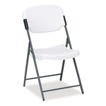 Rough n Ready Commercial Folding Chair, Supports Up to 350 lb, 15.25" Seat Height, Platinum Seat, Platinum Back, Black Base