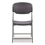 Rough n Ready Commercial Folding Chair, Supports Up to 350 lb, 15.25" Seat Height, Charcoal Seat, Charcoal Back, Silver Base