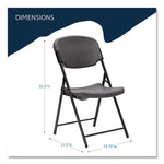Rough n Ready Commercial Folding Chair, Supports Up to 350 lb, 15.25" Seat Height, Charcoal Seat, Charcoal Back, Silver Base
