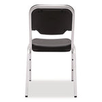 Rough n Ready Stack Chair, Supports Up to 500 lb, 17.5" Seat Height, Black Seat, Black Back, Silver Base, 4/Carton