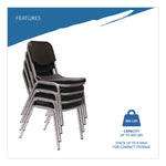 Rough n Ready Stack Chair, Supports Up to 500 lb, 17.5" Seat Height, Black Seat, Black Back, Silver Base, 4/Carton