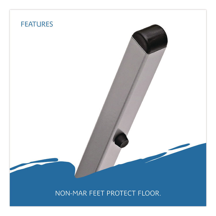 Rough n Ready Stack Chair, Supports Up to 500 lb, 17.5" Seat Height, Black Seat, Black Back, Silver Base, 4/Carton