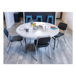 Rough n Ready Stack Chair, Supports Up to 500 lb, 17.5" Seat Height, Black Seat, Black Back, Silver Base, 4/Carton
