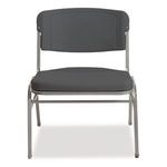 Rough n Ready Wide-Format Big and Tall Stack Chair, Supports 500 lb, 18.5" Seat Height, Charcoal Seat/Back, Silver Base, 4/CT