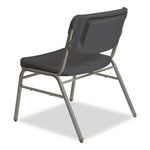 Rough n Ready Wide-Format Big and Tall Stack Chair, Supports 500 lb, 18.5" Seat Height, Charcoal Seat/Back, Silver Base, 4/CT