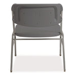 Rough n Ready Wide-Format Big and Tall Stack Chair, Supports 500 lb, 18.5" Seat Height, Charcoal Seat/Back, Silver Base, 4/CT