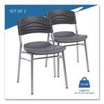 CafeWorks Chair, Supports Up to 225 lb, 18" Seat Height, Graphite Seat/Back, Silver Base, 2/Carton