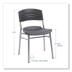 CafeWorks Chair, Supports Up to 225 lb, 18" Seat Height, Graphite Seat/Back, Silver Base, 2/Carton