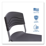 CafeWorks Chair, Supports Up to 225 lb, 18" Seat Height, Graphite Seat/Back, Silver Base, 2/Carton