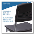 CafeWorks Chair, Supports Up to 225 lb, 18" Seat Height, Graphite Seat/Back, Silver Base, 2/Carton