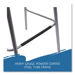 CafeWorks Stool, Supports Up to 225 lb, 30" Seat Height, Graphite Seat, Graphite Back, Silver Base