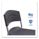 CafeWorks Stool, Supports Up to 225 lb, 30" Seat Height, Graphite Seat, Graphite Back, Silver Base