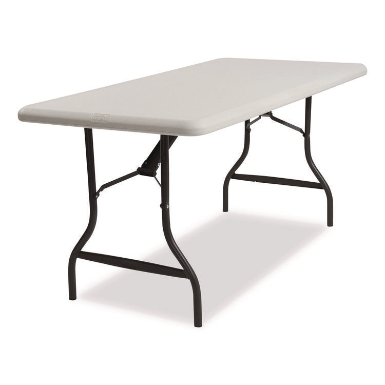 IndestrucTable Industrial Folding Table, Rectangular, 72" x 30" x 29", Platinum