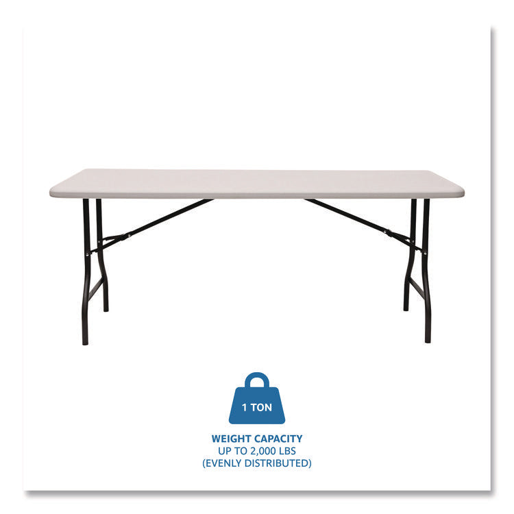 IndestrucTable Industrial Folding Table, Rectangular, 72" x 30" x 29", Platinum