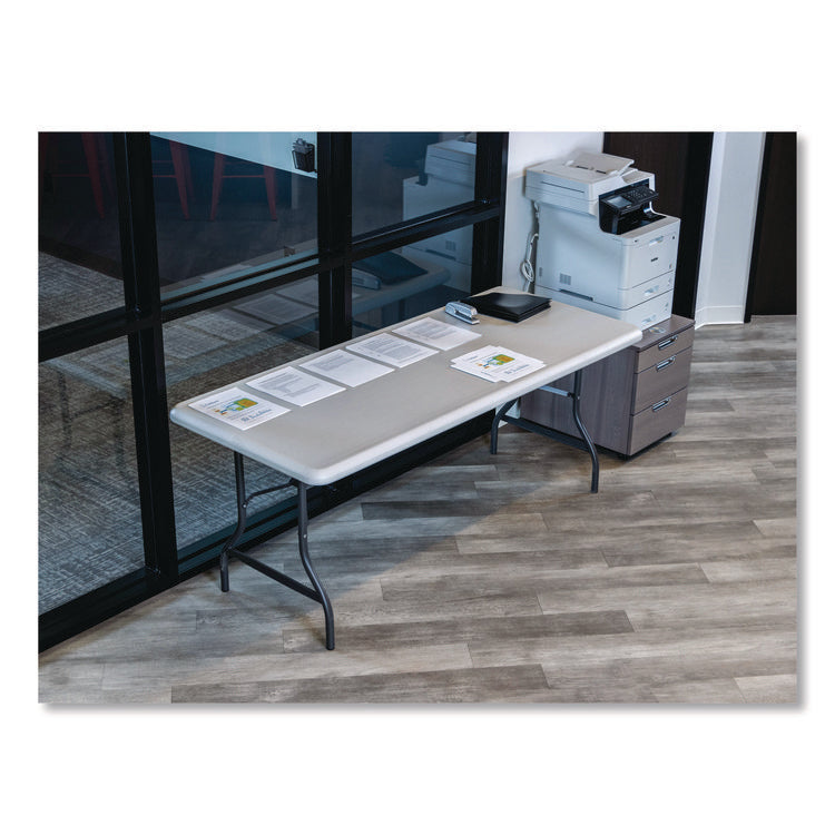 IndestrucTable Industrial Folding Table, Rectangular, 72" x 30" x 29", Platinum