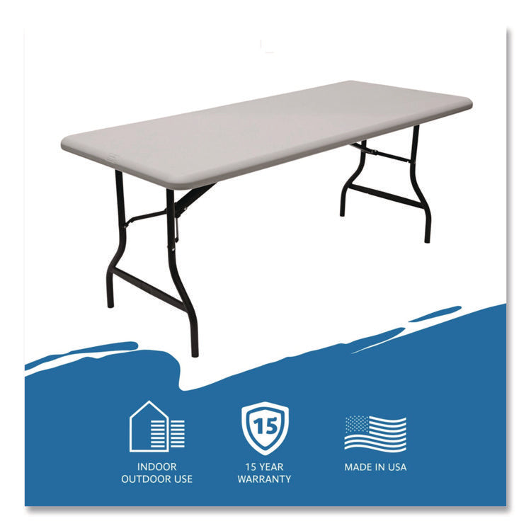 IndestrucTable Industrial Folding Table, Rectangular, 72" x 30" x 29", Platinum
