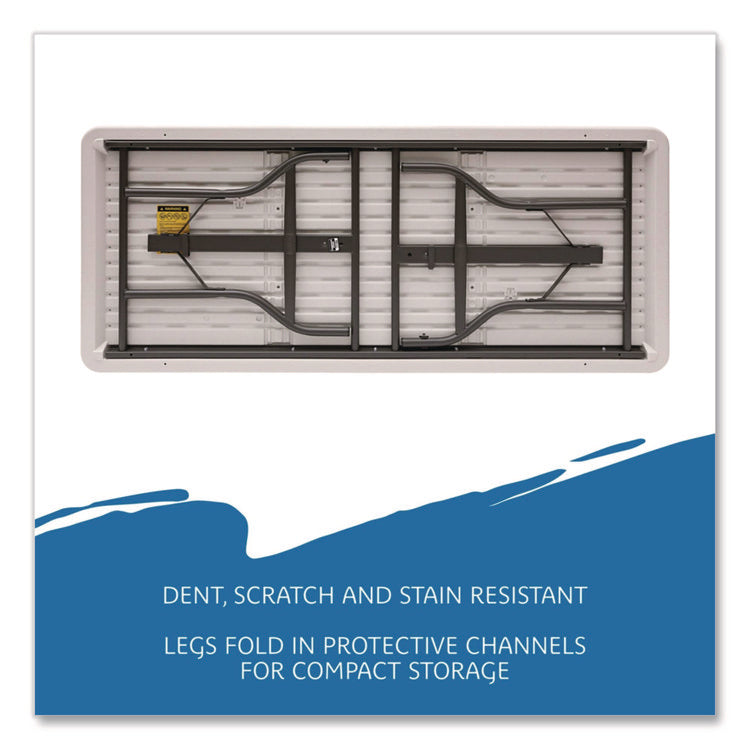 IndestrucTable Industrial Folding Table, Rectangular, 72" x 30" x 29", Platinum