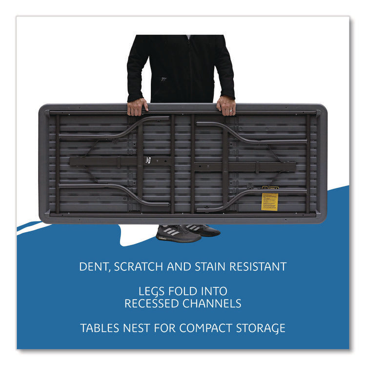 IndestrucTable Industrial Folding Table, Rectangular, 72" x 30" x 29", Charcoal