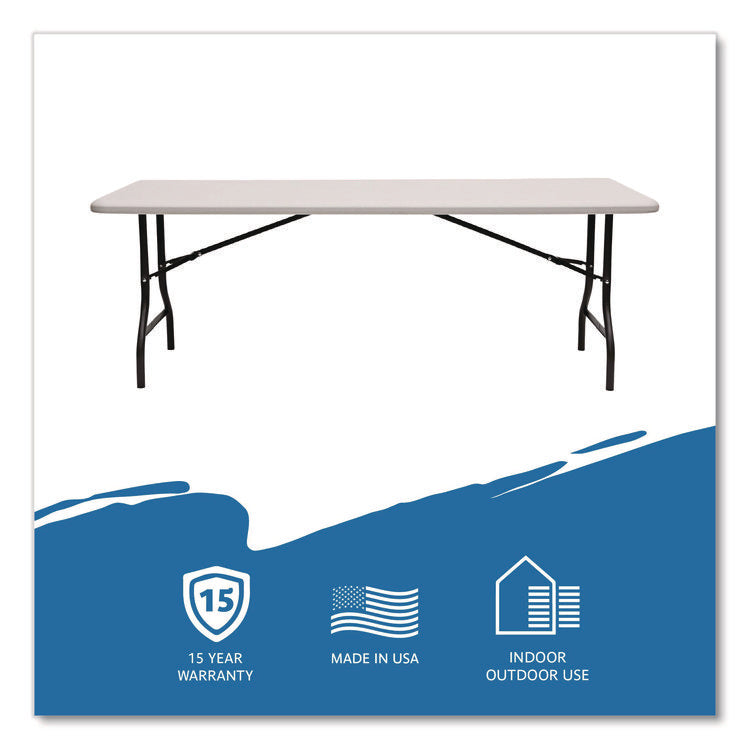 IndestrucTable Industrial Folding Table, Rectangular, 96" x 30" x 29", Platinum