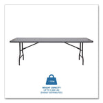 IndestrucTable Industrial Folding Table, Rectangular, 96" x 30" x 29", Charcoal