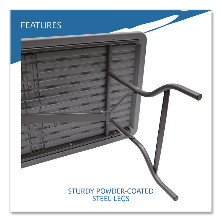 IndestrucTable Industrial Folding Table, Rectangular, 96" x 30" x 29", Charcoal