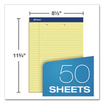 Perforated Writing Pads, Wide/legal Rule, 50 Canary-Yellow 8.5 X 11.75 Sheets, Dozen