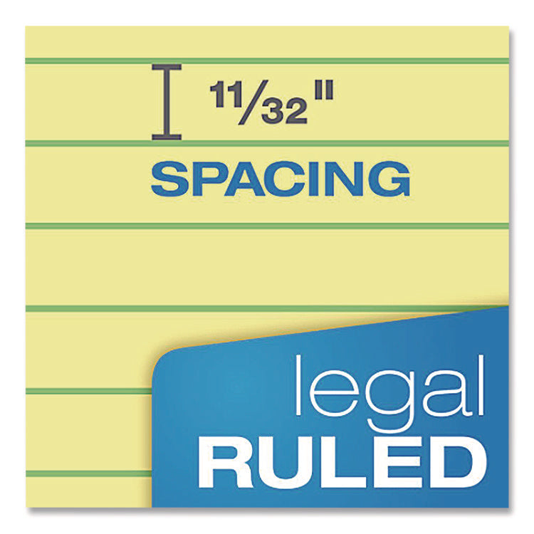 Perforated Writing Pads, Wide/legal Rule, 50 Canary-Yellow 8.5 X 11.75 Sheets, Dozen