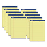 Perforated Writing Pads, Wide/legal Rule, 50 Canary-Yellow 8.5 X 11.75 Sheets, Dozen