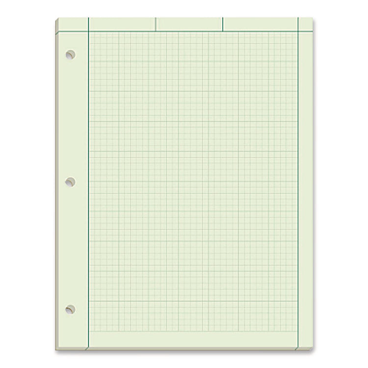 Evidence Engineer's Computation Pad, Cross-Section Quadrille Rule (5 Sq/in, 1 Sq/in), 200 Green-Tint 8.5 X 11 Sheets