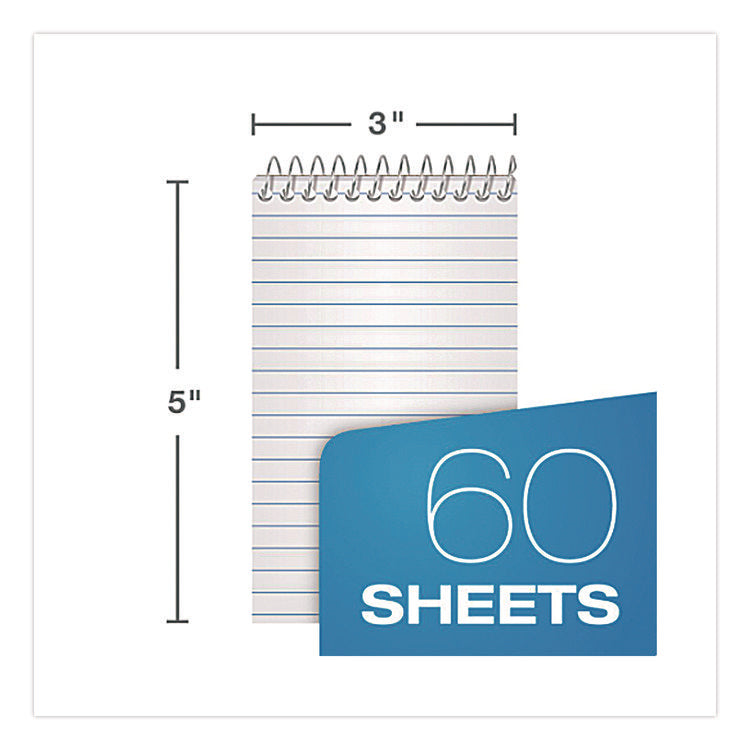 Memo Pads, Narrow Rule, Assorted Cover Colors, 60 White 3 X 5 Sheets, Dozen