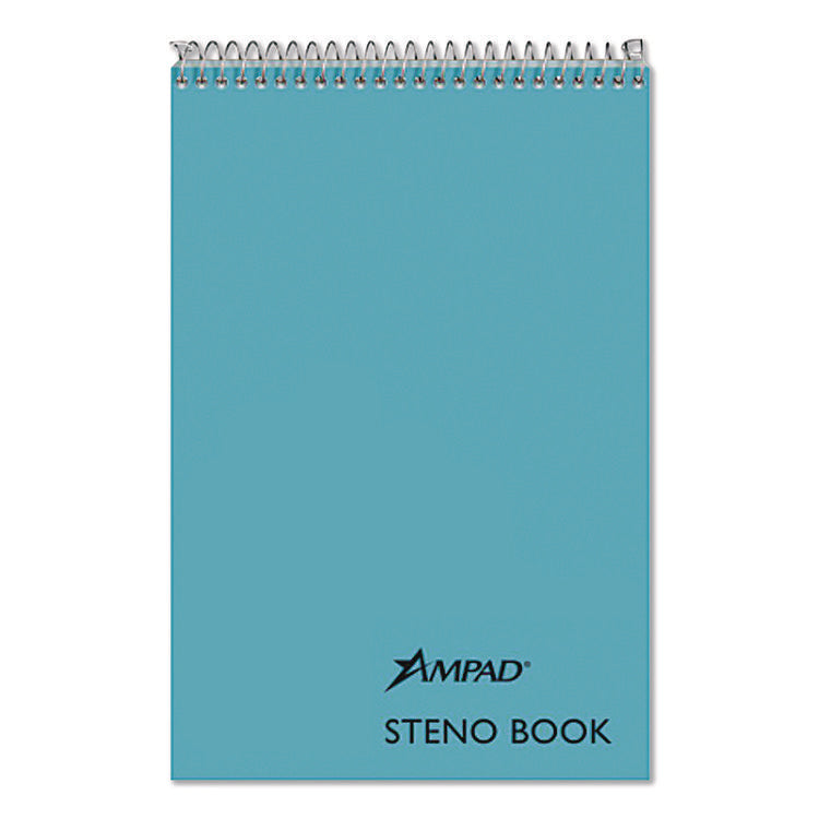 Steno Pads, Gregg Rule, Blue Cover, 80 Green-Tint 6 X 9 Sheets