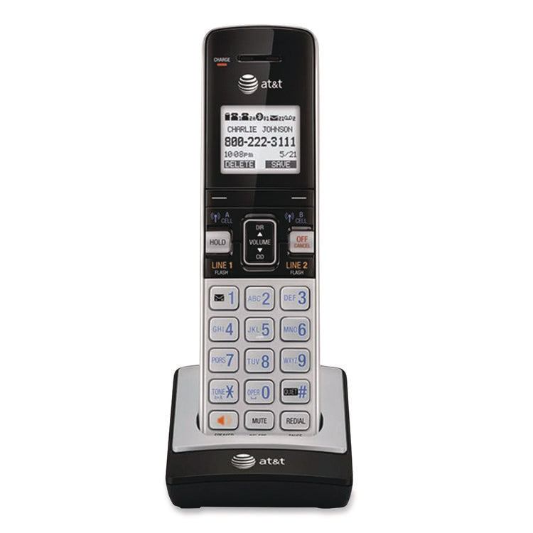 Connect To Cell Tl86103 Two-Line Corded/cordless Phone, Corded Base Station And 1 Additional Handset, Black/silver