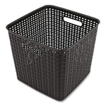 Plastic Weave Bin, Extra Large, 12.6" X 11.1" X 16.6", Black
