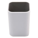 Fusion Pencil Cup, Plastic, 3 x 3 x 4, White/Gray