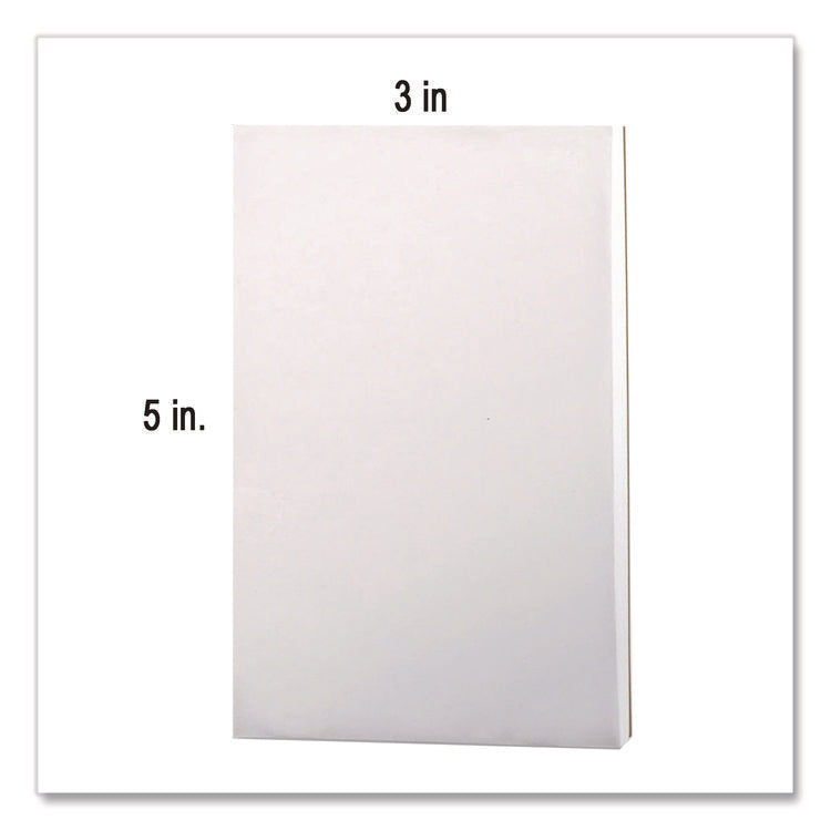Scratch Pads, Unruled, 3 x 5, White, 100 Sheets, 12/Pack