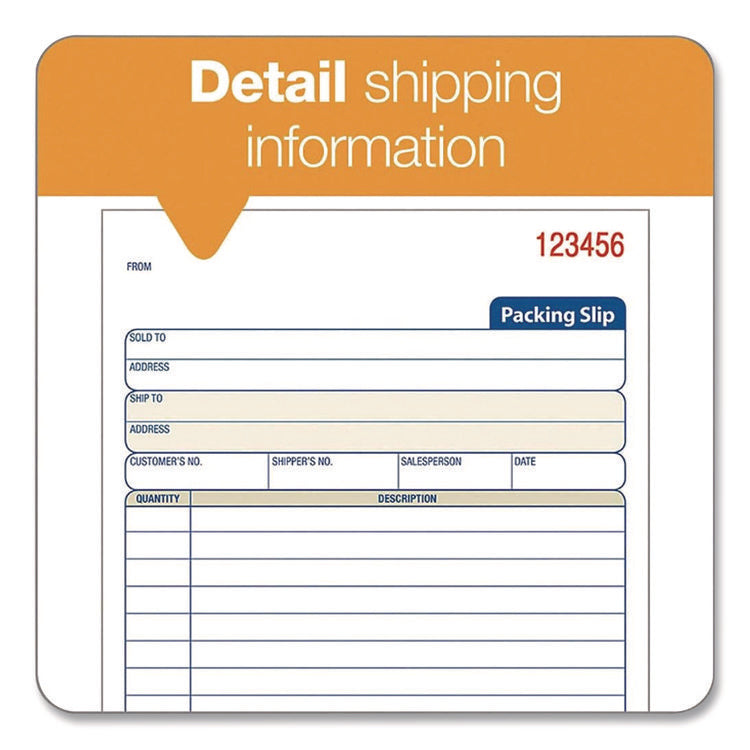 Multipart Packing List Forms, Three-Part Carbonless, 5.56 x 7.94, 50 Forms Total