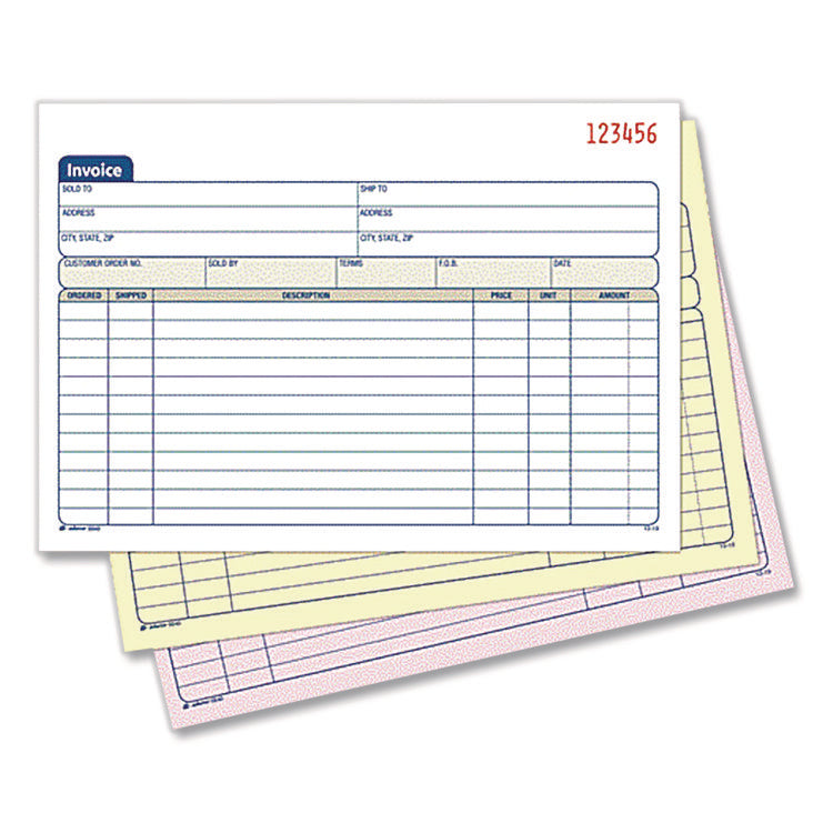 Multipart General-Purpose Invoice Pad, Three-Part Carbonless, 7.94 x 5.56, 50 Forms Total