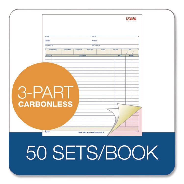 Multipart Sales Order Pad, Three-Part Carbonless, 8.34 x 10.19, 50 Forms Total