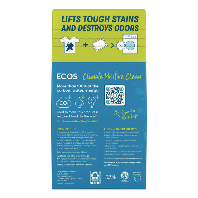 Laundry Detergent Packs, Free and Clear, 40/Pack