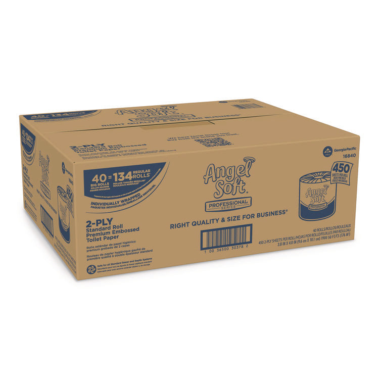Angel Soft Ps Premium Bathroom Tissue, Septic Safe, 2-Ply, White, 450 Sheets/roll, 40 Rolls/carton