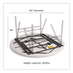 IndestrucTable Classic Folding Table, Round, 60" x 29", Platinum