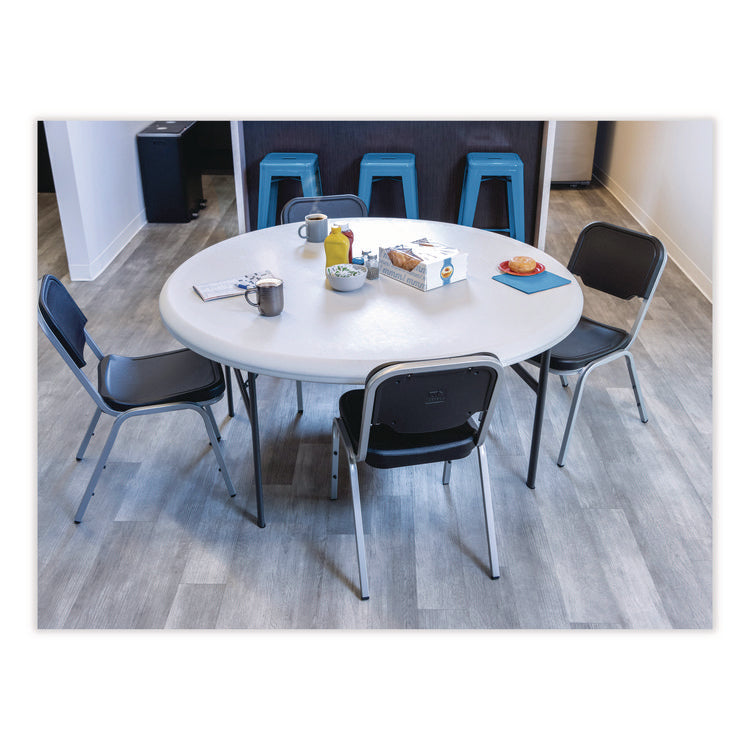 IndestrucTable Classic Folding Table, Round, 60" x 29", Platinum