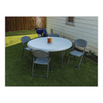 IndestrucTable Classic Folding Table, Round, 60" x 29", Platinum
