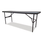 IndestrucTable Classic Folding Table, Rectangular, 72" x 24" x 29", Charcoal